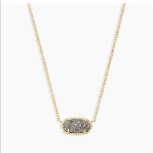 Kendra Scott: Elisa Gold Necklace - Platinum Drusy